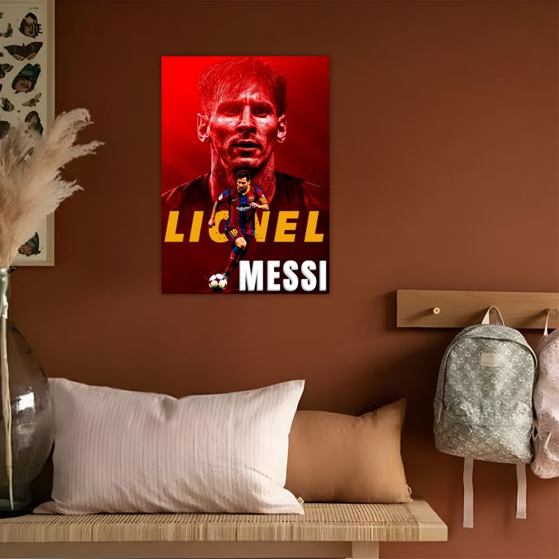 Acrylic Lionel Messi Photo Frame For Wall Decor Motivational Sports Poster for Bedroom or Office Decor Best Gift For Football Fans & Player Gift for Fans, Boys & Men